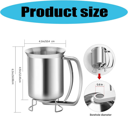 Batter Dispenser 680ml Funnel Stainless Steel Texture Suitable for Cupcake Waffles Features Adjustable Flows Pancakes Dispenser