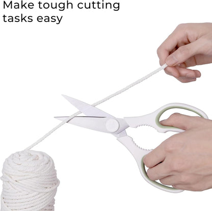 Linoroso Kitchen Scissors All Purpose Kitchen Shears with Magnetic Holder, Soft Grip Handle Cooking Scissors Dishwasher Safe with Come Apart Blade Heavy Duty Scissors for Meat, Vegetable, Herb, Black