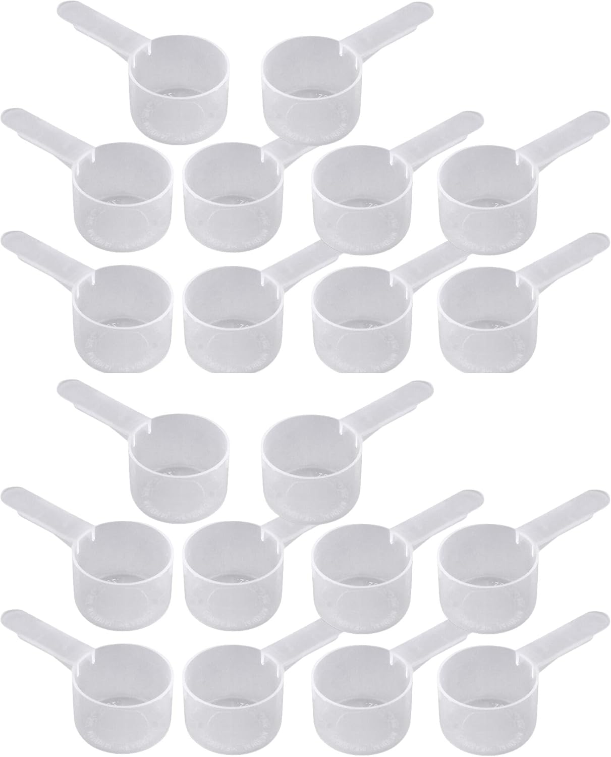 25 mL (25 cc / 5 tsp / 0.85 oz) Plastic Measuring Scoop with Medium Handle - Small Portion Scoop for Spices, Powders, Granules, Coffee, and Seed Packing (5)
