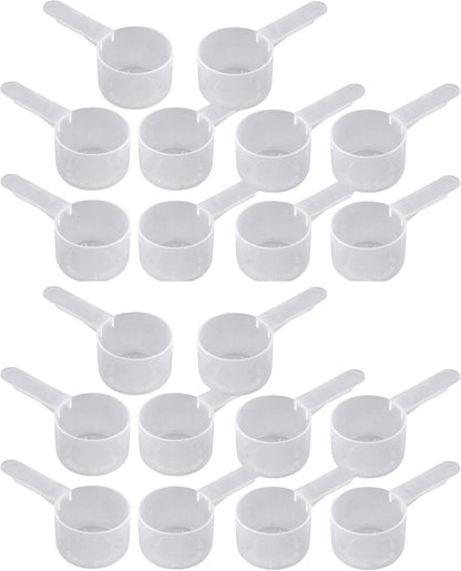 25 mL (25 cc / 5 tsp / 0.85 oz) Plastic Measuring Scoop with Medium Handle - Small Portion Scoop for Spices, Powders, Granules, Coffee, and Seed Packing (5)