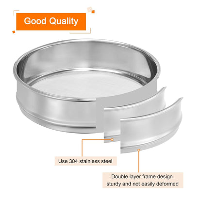 PATIKIL 10 Mesh Lab Sieve, 8" Diameter Test Sieve 304 Stainless Steel Wire Cloth (2mm) for Industrial Laboratory