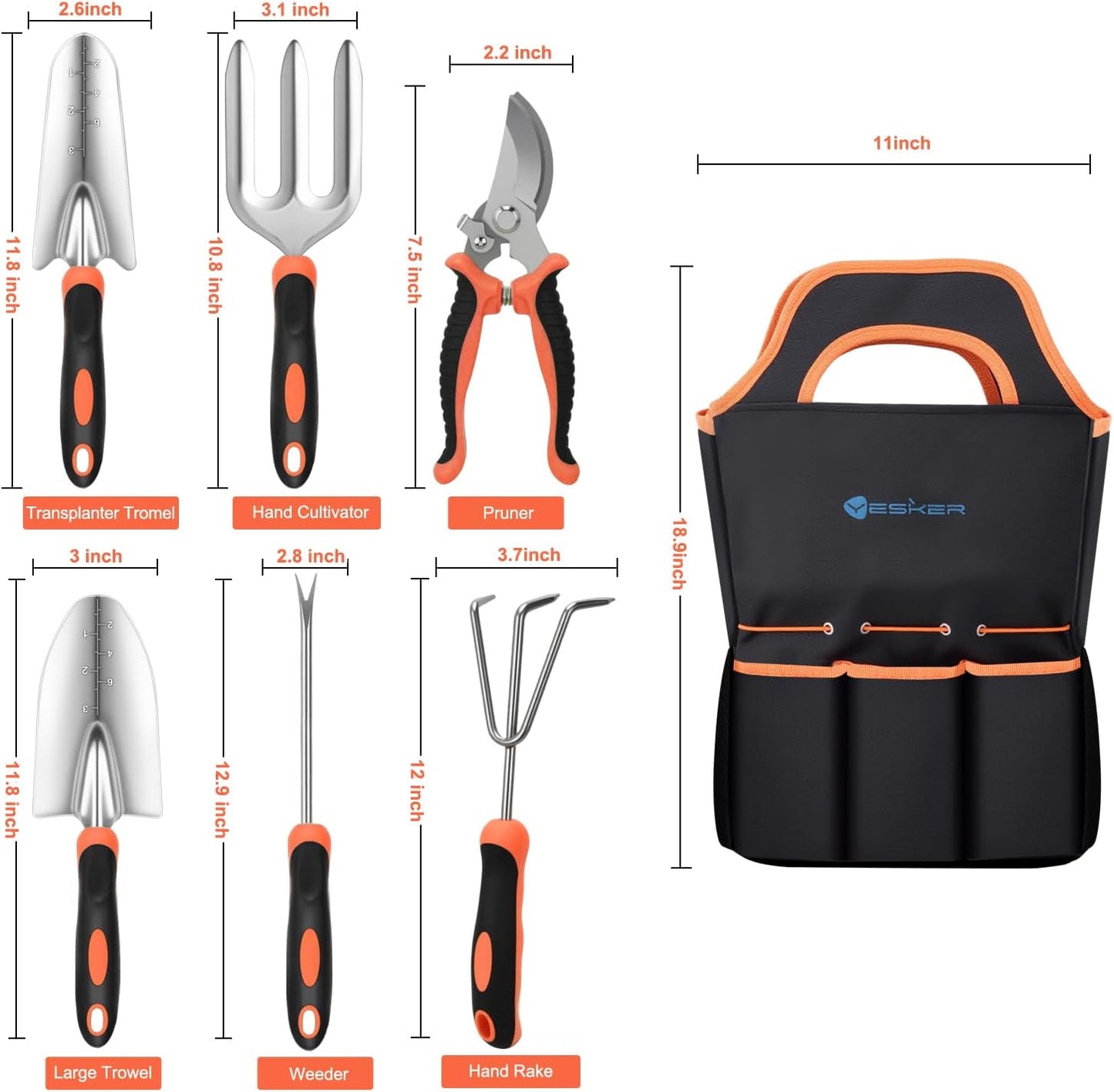 Yesker Pruning Shears Garden Shears 7.8" Professional Garden Scissors Sharp 65 Manganese Steel Blade Heavy Duty Clippers Hand Pruners for Cutting Fresh Flowers Branch Plant Trimming Gardening Tools