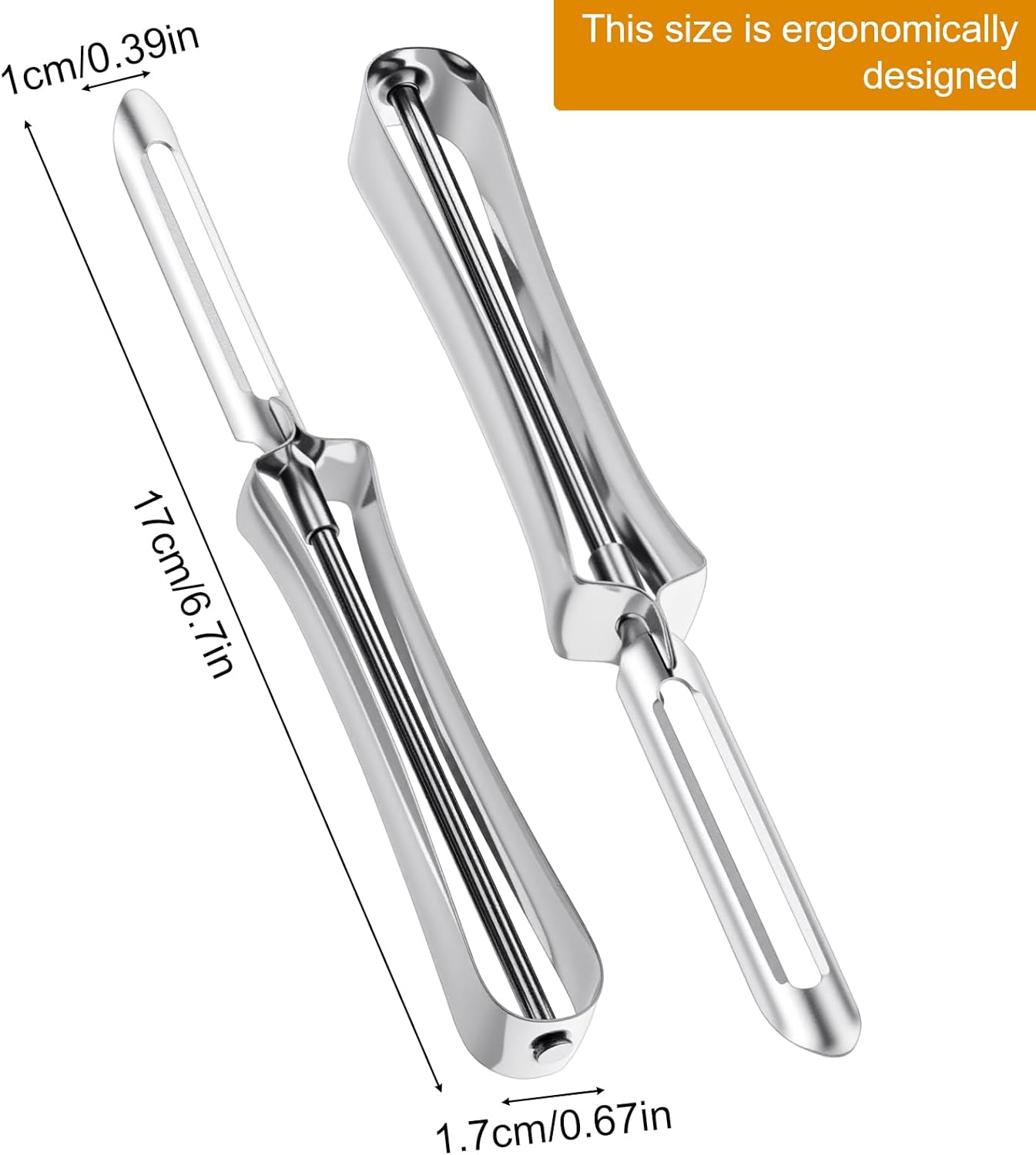 3-Pack Swivel Vegetable Peelers – Ergonomic Potato Peeler with Sharp Stainless Steel Blade, Dishwasher Safe Kitchen Gadgets for Carrot, Apple, Cucumber & More – Comfort Grip Design