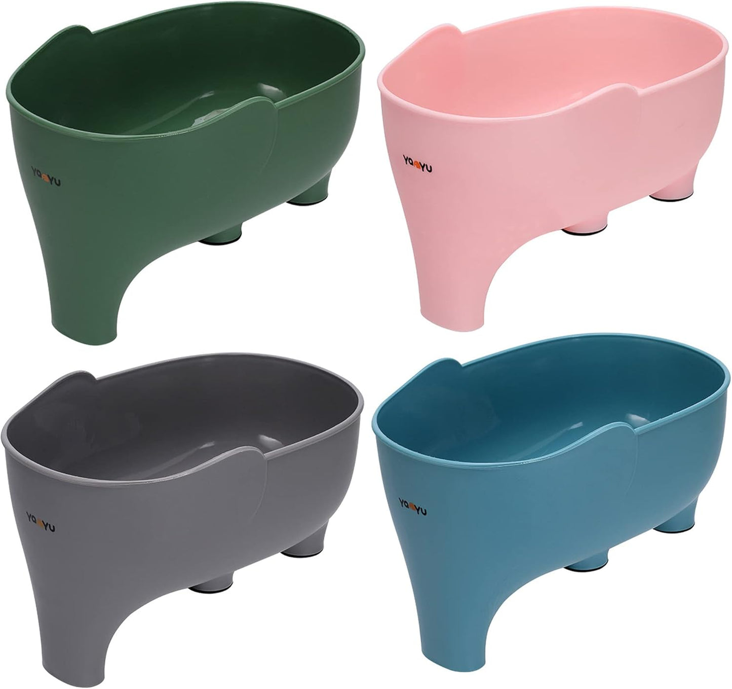 Vegetables Washing Basket Elephant Drainage Basket Fruit Basket for Draining Pasta Noodles Kitchen, PP Material, 22x14x10cm (Pink)