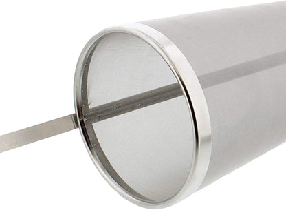 Brewing Hopper Spider Strainer, ProMaker Stainless Steel 1 Gallon 300 Micron Mesh Cartridge Hop Spider Beer Hops Filter Homebrew Hops Beer Tea Kettle Brew Filter (5.3 X 16 Inch)