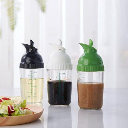Nicunom 3 Pack Salad Dressing Shaker Container, 7 Oz Salad Dressing Mixer Bottle Mixer Dispenser, Dripless Pour, Soft Grip, BPA Free