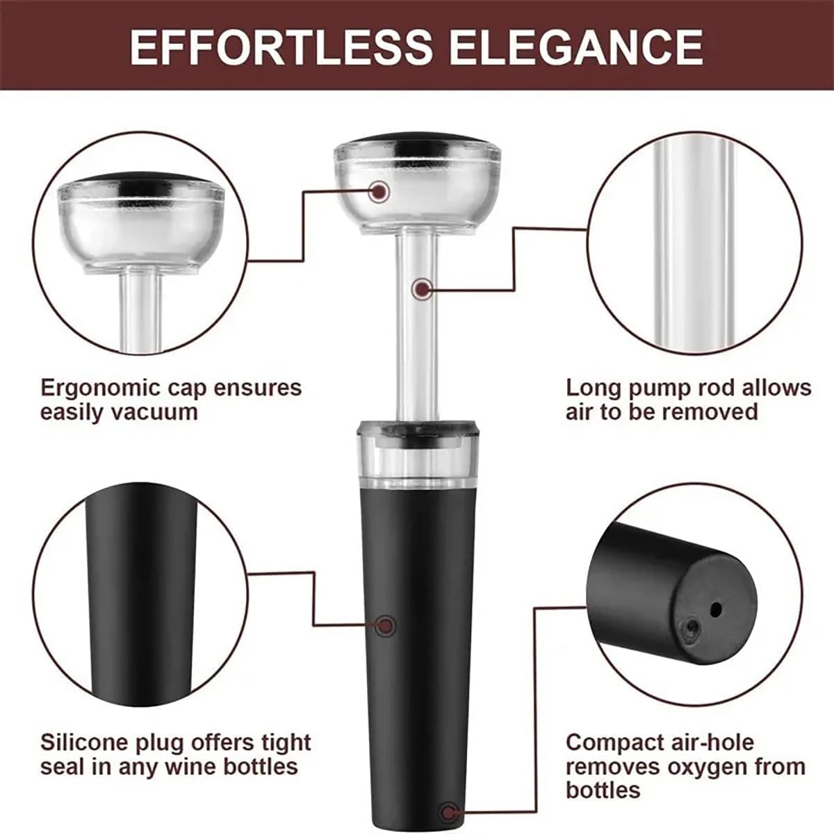 Wine Opener, Zinc Alloy Premium Wing Corkscrew Wine Bottle Opener, Multi-Purpose Opener for Beer and Soft Drinks, Wine Cork Opener with Vacuum Wine Stopper for Wine Enthusiast Waiters-Sleeve Anchors