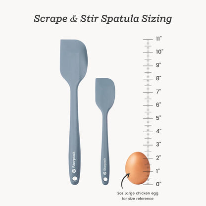 Starpack 'Scrape and Stir' Silicone Rubber Spatula Set (4-Piece) - LFGB Non Toxic, 600°F Heat Resistant, BPA-Free, One-Piece Kitchen Baking Spatulas - Dishwasher Safe for Nonstick Cookware Earthy Pink