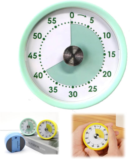 Kitchen Timer, Magnetic Visual Countdown Timer with Loud 72dB Alarm Mechanical Analog Dial for Cooking Baking Home Gym Office