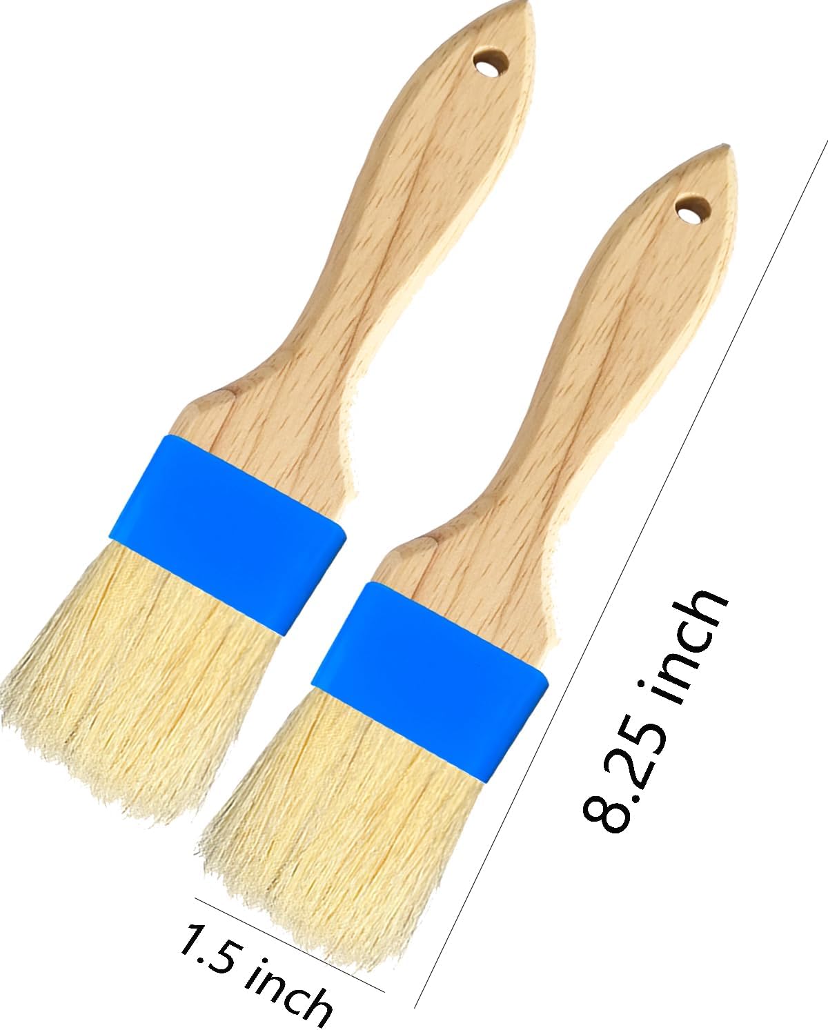 Pastry Brush,Basting Brush 2 in-Natural Boar Bristle Basting Brush for Cooking,Food Grade Brushes for Baking,Heat Resistant to Spread Oil,Sauce,Butter,Flour,Egg Wash Marinades for BBQ Barbecue(2 pc)