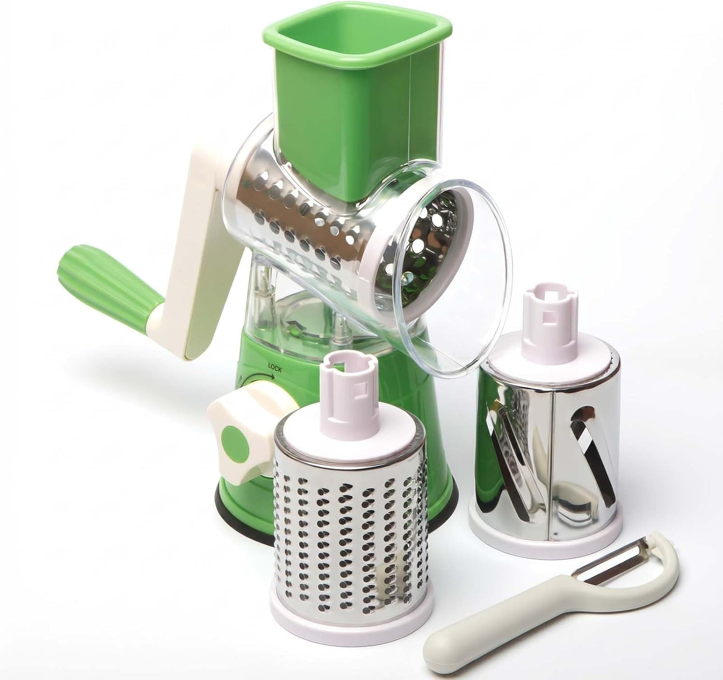 Cheese Grater Cheese Grater With Handle Rotary Cheese Grater With Handle Premium Rotary Cheese Grater With Hand Crank - Perfect For Family Chefs And Cheese Lovers (Green)