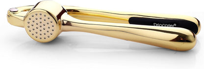 Premium Garlic Press, Professional Garlic Mincer, Easy to Squeeze and Clean, Rust Proof & Dishwasher Safe, Efficient Ginger Crusher- Gold…