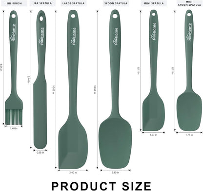 NileHome Silicone Spatula Set, 5 Pieces Food Grade Kitchen Utensils with Silicone Brush Heat Resistant BPA-free Rubber Spatula for Scraping, Baking, Cooking, Mixing—Black