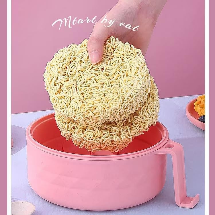 Microwave Ramen Bowl,Microwave Ramen Cooker with Lid,Plastic Mixing Salad Pasta Fruit Rice Cereal Instant Noodles Soup Maker Plate Bowls Set Kitchen College Dorm Room Essentials,Purple
