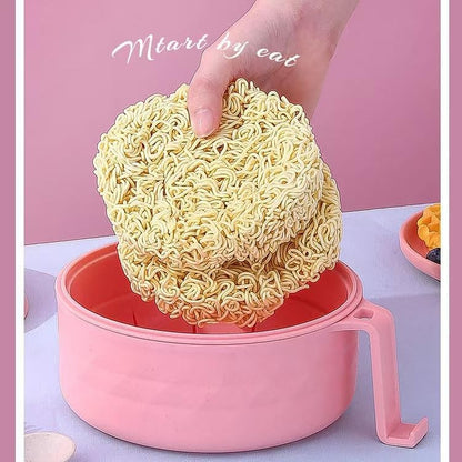 Microwave Ramen Bowl,Microwave Ramen Cooker with Lid,Plastic Mixing Salad Pasta Fruit Rice Cereal Instant Noodles Soup Maker Plate Bowls Set Kitchen College Dorm Room Essentials,Purple
