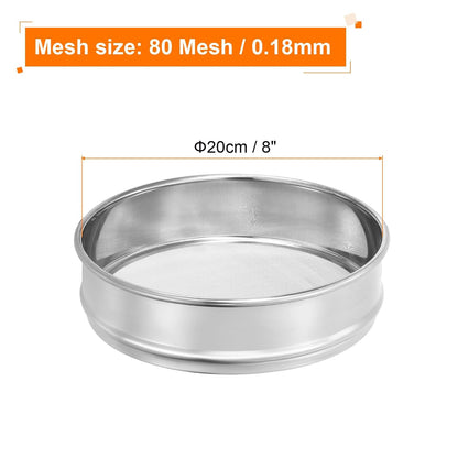 PATIKIL 10 Mesh Lab Sieve, 8" Diameter Test Sieve 304 Stainless Steel Wire Cloth (2mm) for Industrial Laboratory