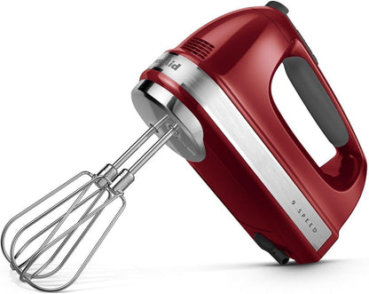 KitchenAid 9-Speed Digital Hand Mixer with Turbo Beater II Accessories and Pro Whisk - Contour Silver