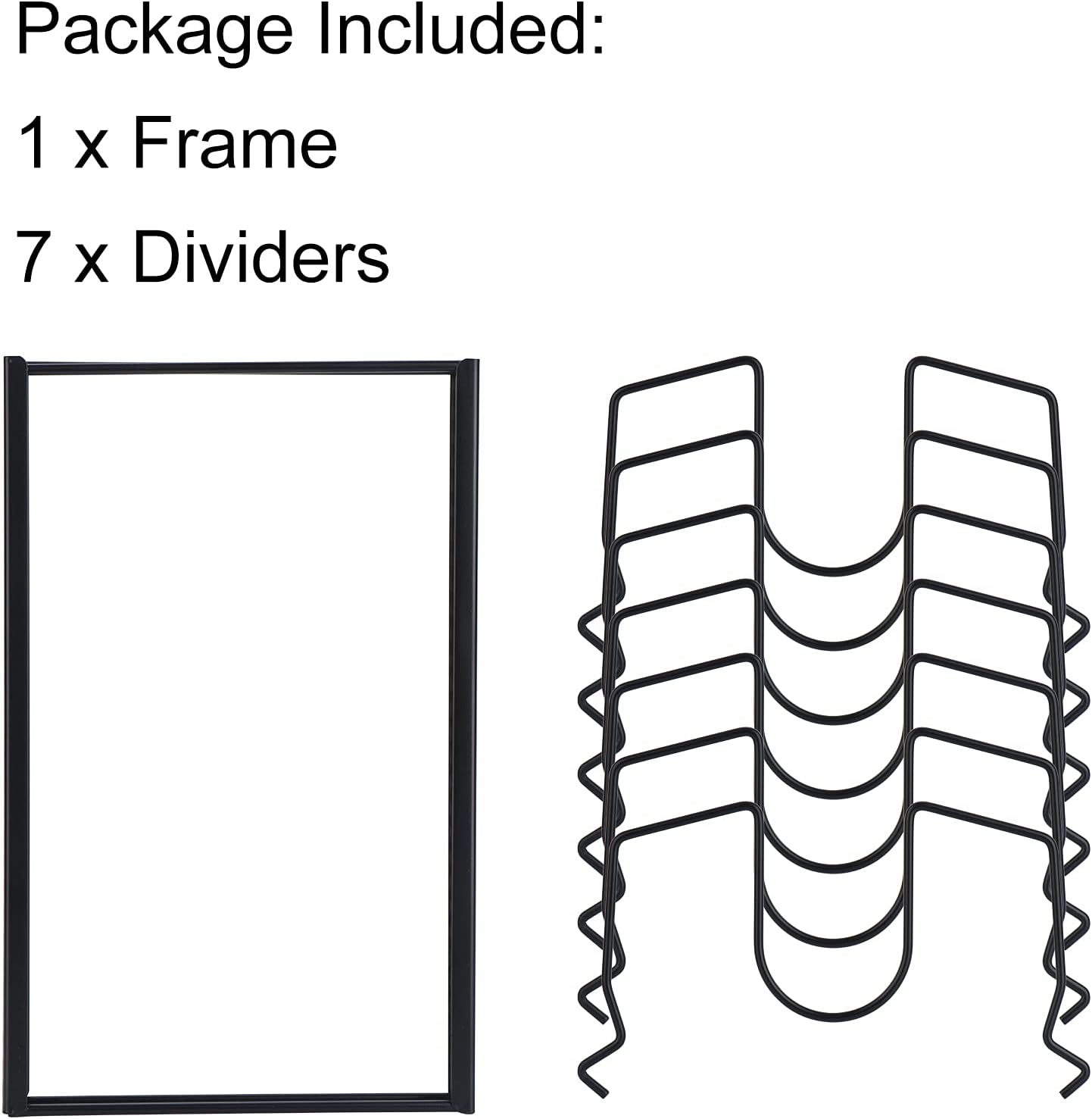 Toplife Pot Lids Organizer Rack for Cabinet and Countertop, 7+ Pan Lids and Bakeware Organizer Rack Holder with 7 Adjustable Compartments - Brown