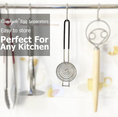CAMKYDE Egg Separator Food Grade Stainless Steel Egg Yolk White Separation Tool (Red)