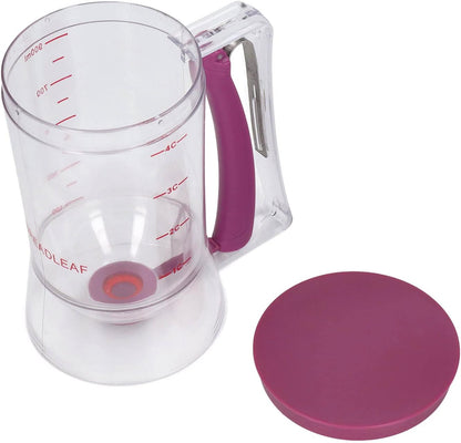 Pancake Batter Dispenser, Batter Cream Speratator Cupcakes Maker with Measuring Label, Mess Free Cupcake Batter Dispenser with Squeeze Handle, Perfect Baking Tool for Muffin Mix, Crepe, Cake