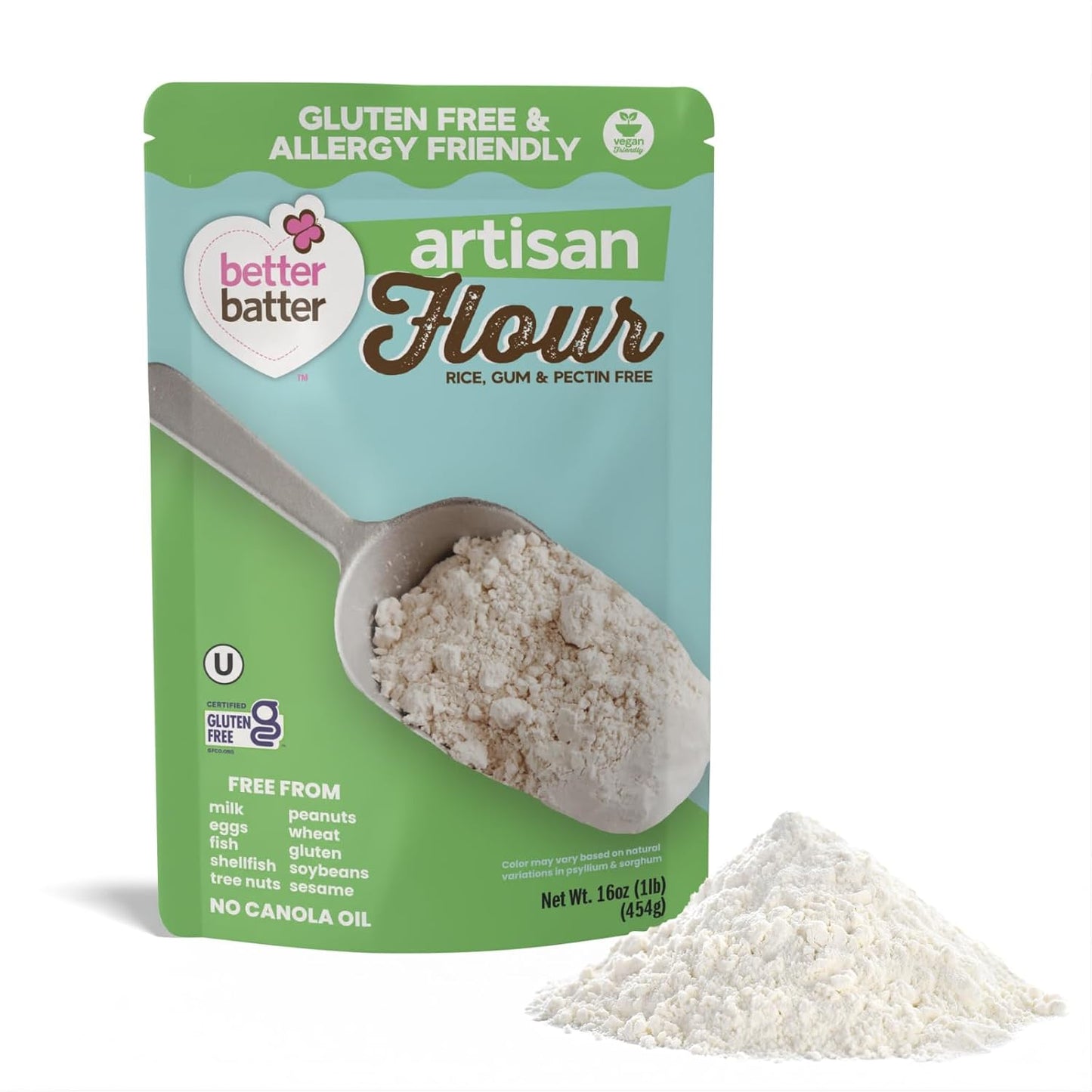Better Batter Original Blend Multipurpose Gluten Free Flour 2.5lb – Certified GFCO, Vegan, Kosher, Non-GMO – Top 9 Allergen Free, Award Winning Cup-for-Cup Baking Alternative to Regular Wheat Flour