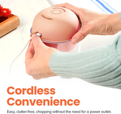 Nutricook Choppi Cordless Electric Vegetable Chopper & Mini Food Processor for Dicing, Shredding, Mincing, and Puree, Portable and Rechargeable, 2-Cup, 500 mL, 4000 mAh Battery, Sage Green