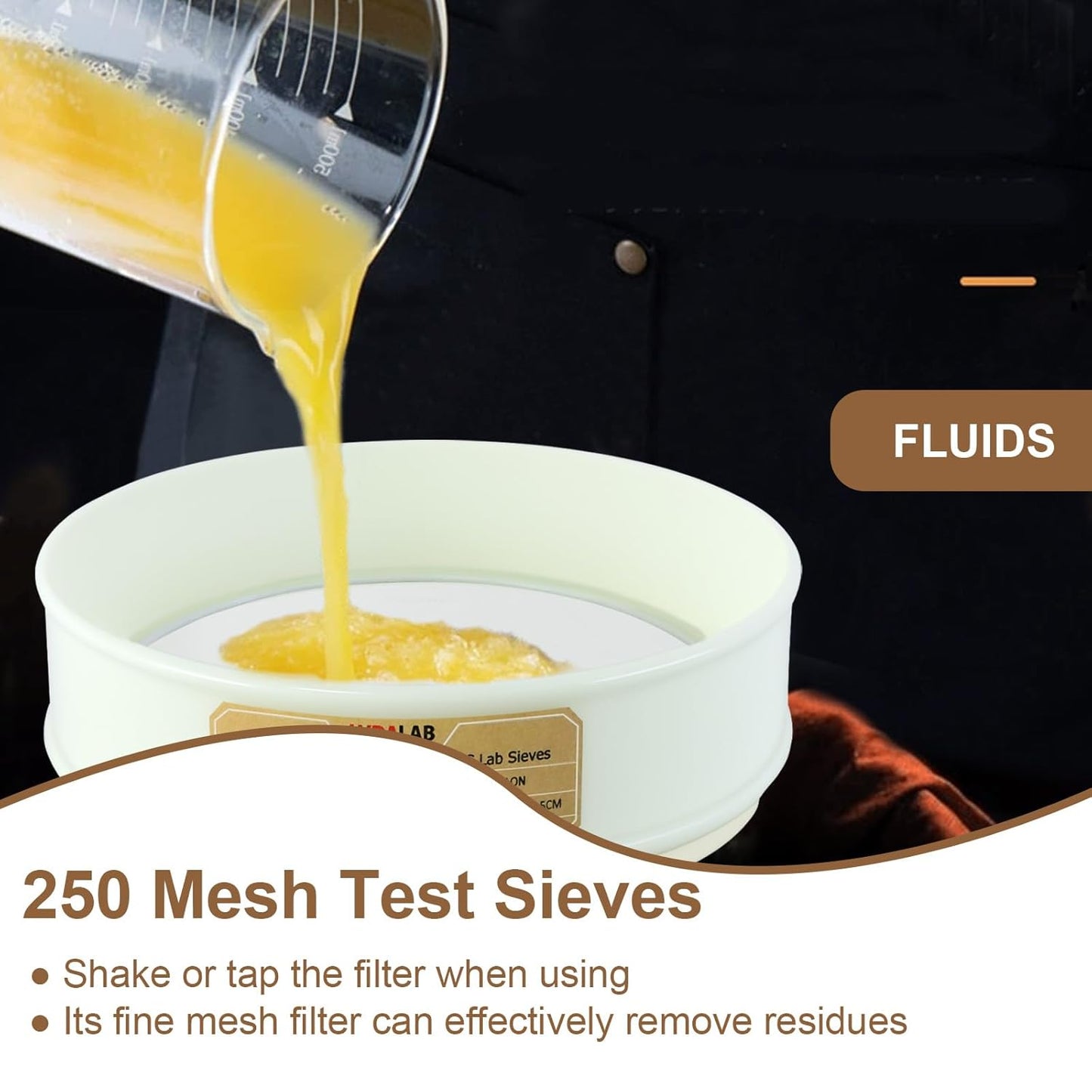 PVC Nylon Lab Sieve 80 Mesh(0.2mm), LVDALAB 7.9Inch(20cm) Diameter Sample Sifter Strainer for Industrial Lab Home