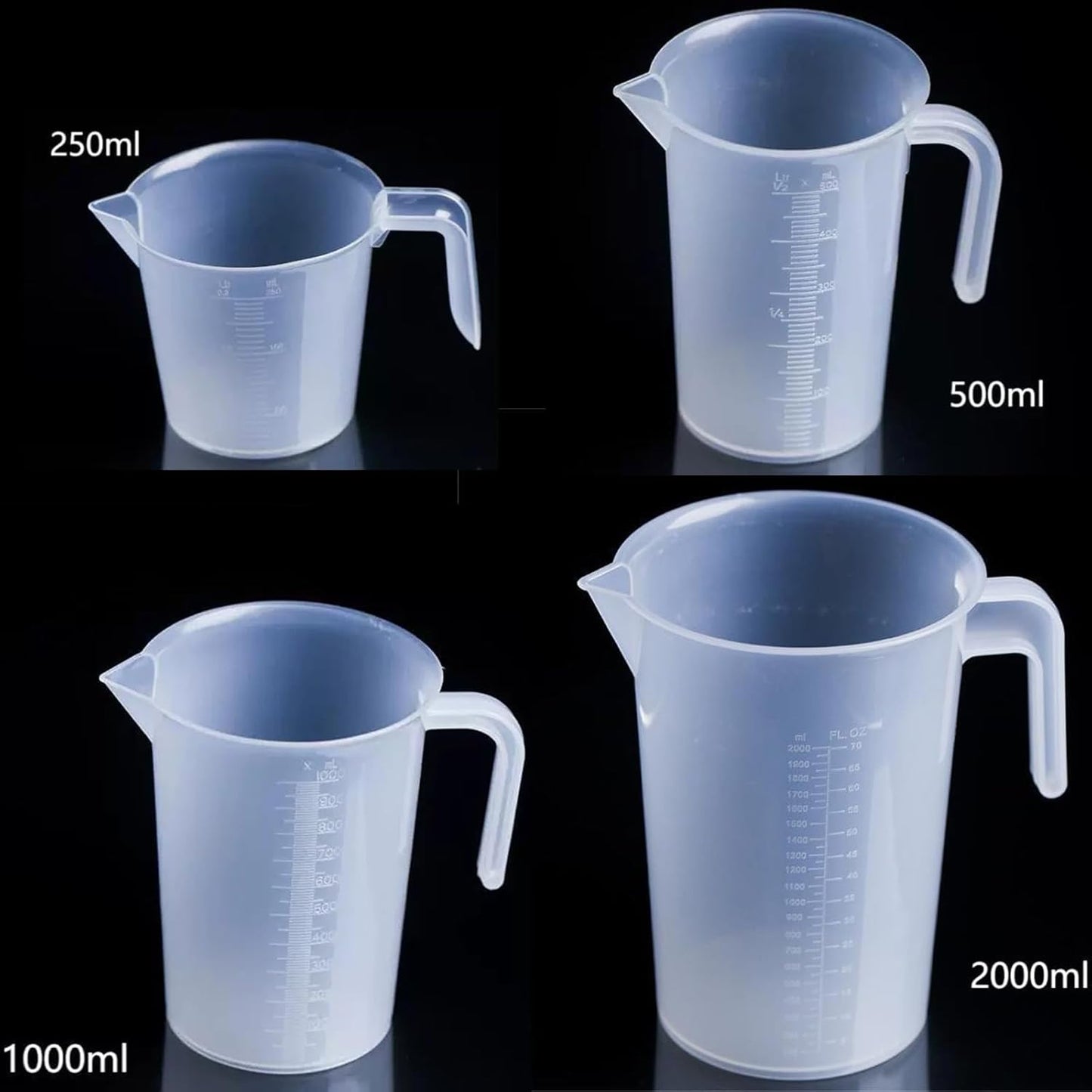 Multi-Purpose Measuring Cup Set - 1/2/4 Cup BPA-Free Unbreakable Plastic - Stackable Dishwasher Safe - Liquid/Solid Measurement - Kitchen Essential
