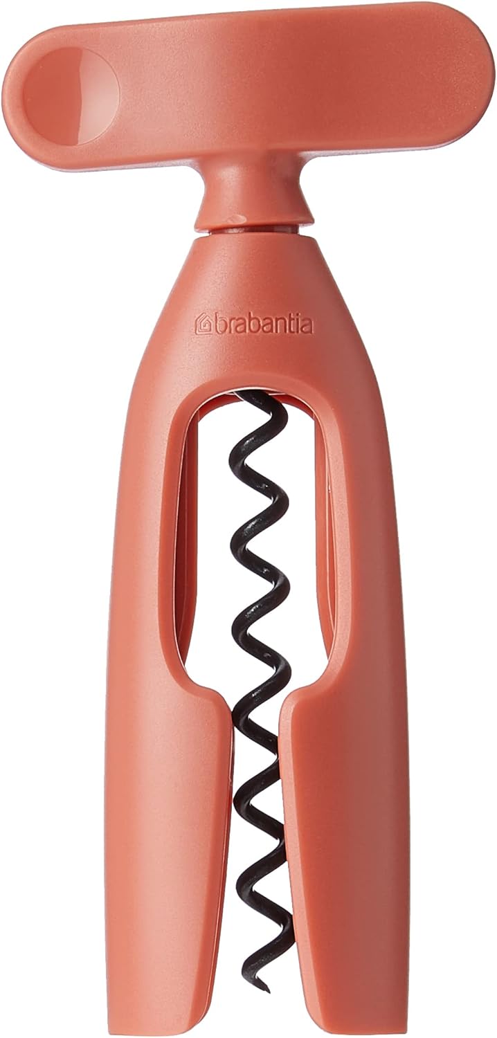 Brabantia Tasty+ Wine Bottle Opener Corkscrew (Dark Gray) Easy To Use, Safe Enclosed Spiral, Extra Large Turning Handle