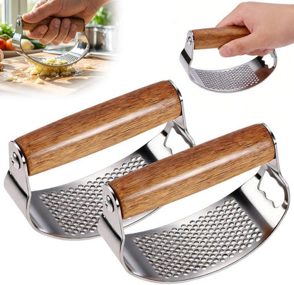 hoehew Stainless Steel Garlic Presser, 2026 Upgraded Garlic Press Rocker, Mincer Garlic Crusher with Peeler, Wide Handle Innovative Garlic Chopper Mincer Crusher Grinder Masher