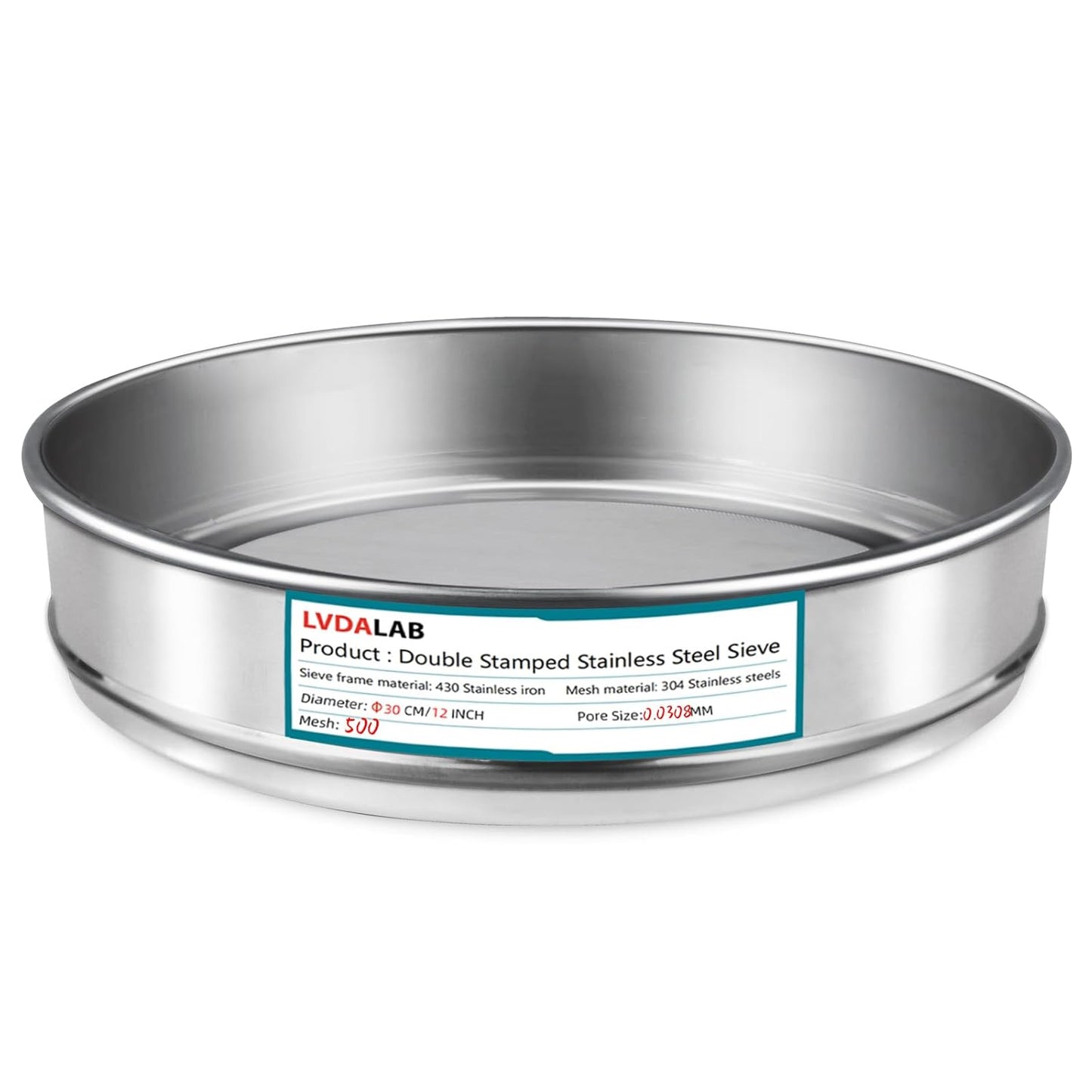 304 Stainless Steel Lab Sieve Screen Mesh, 6 Mesh(3.5mm) Aperture Test Sieve, 12Inch(30cm) Diameter Economy Standard Analysis Sample Test Sieves for Industrial Laboratory Homes - Colors B