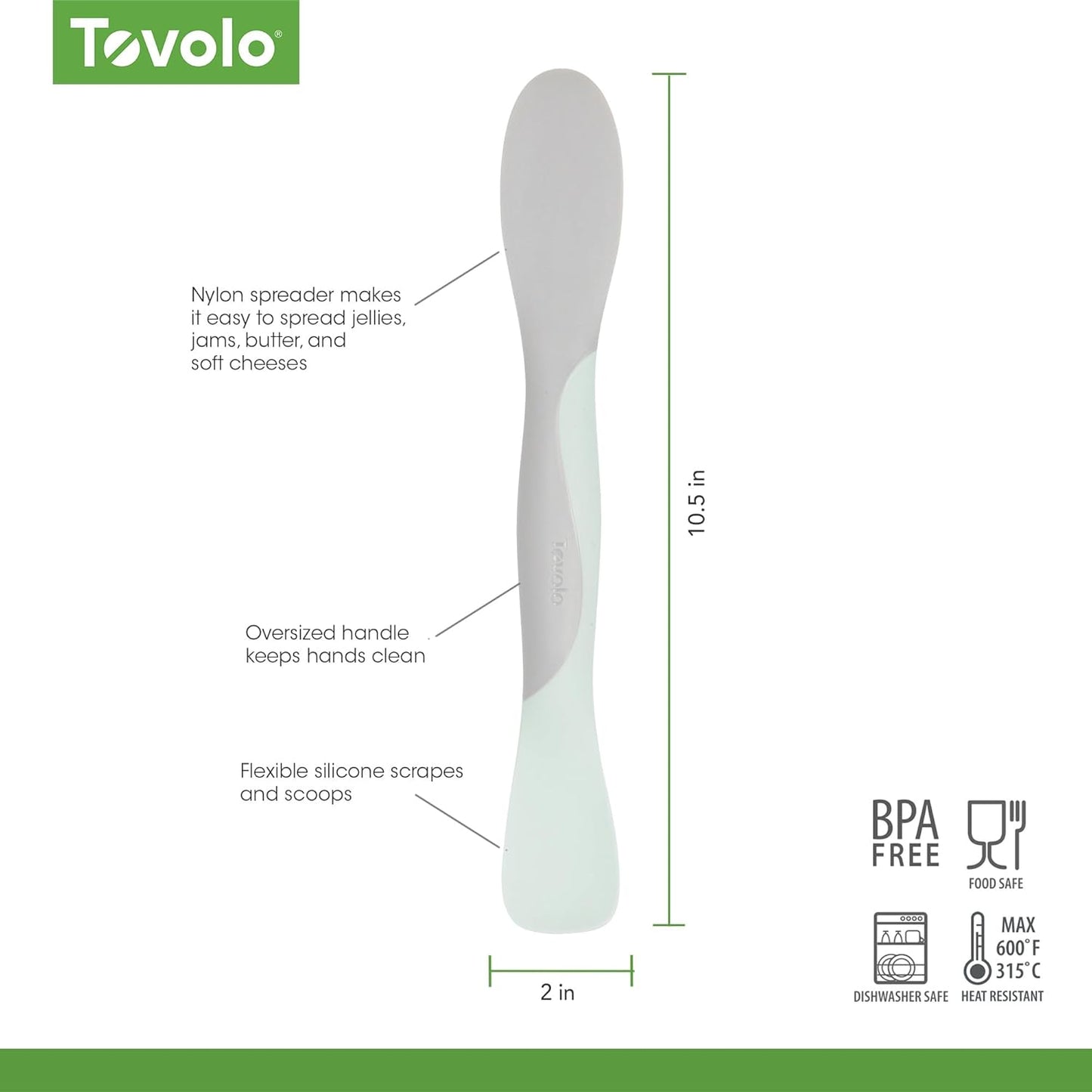 Tovolo Tool for Kitchen Meal Prep to Scoop Spread Slice and Scrape,White/Gray