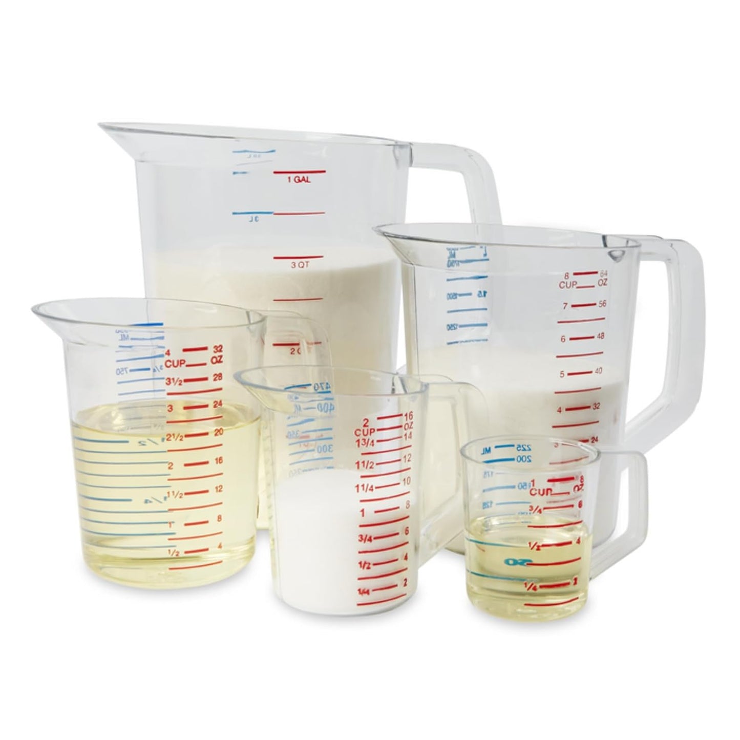 Rubbermaid Commercial Products Bouncer Clear Measuring Cup 2-Cup/0.5-Quart Clear Strong Food Grade Easy Read for Liquid/Dry Ingredients for Home/Professional Kitchen