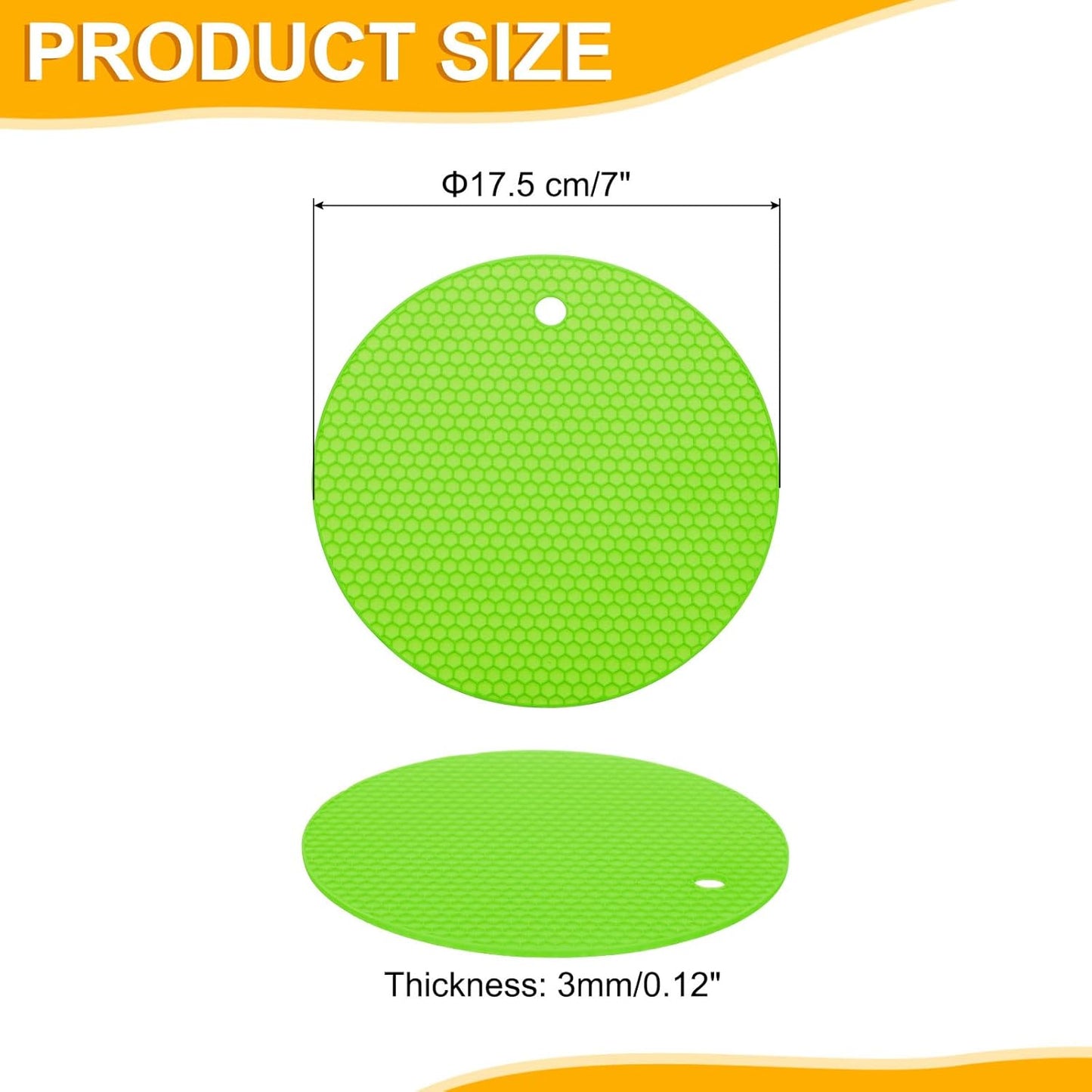 uxcell 3pcs Silicone Jar Opener Pads, 17.5cm/7" Texture Can Opener Multipurpose Round Bottle Lid Opener Non-Slip Coasters for Weak Hands Seniors Children, Orange, Blue, Gray