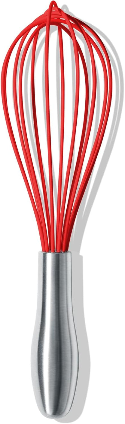 OYV 18/10 Stainless Steel Whisk, Ergonomic Handle, Dishwasher Safe Metal whisk, Professional Whisk for Kitchen Cooking, Perfect for Blending, Whisking, Baking, and Beating, 10-Inch Wire Wisk
