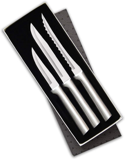 Rada Cutlery Cooking Essentials Gift Set (S49), 3-Piece Knife Set, Stainless Steel Blades, Silver Handle