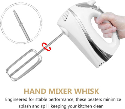 PRETYZOOM Hand Mixer Attachments 2-Pack Replacement Beaters for Electric Whisk and Drill Mixers Stainless Steel 8.38X1.77X1.77In Efficient Egg Whisking and Dough Mixing Kitchen Tool