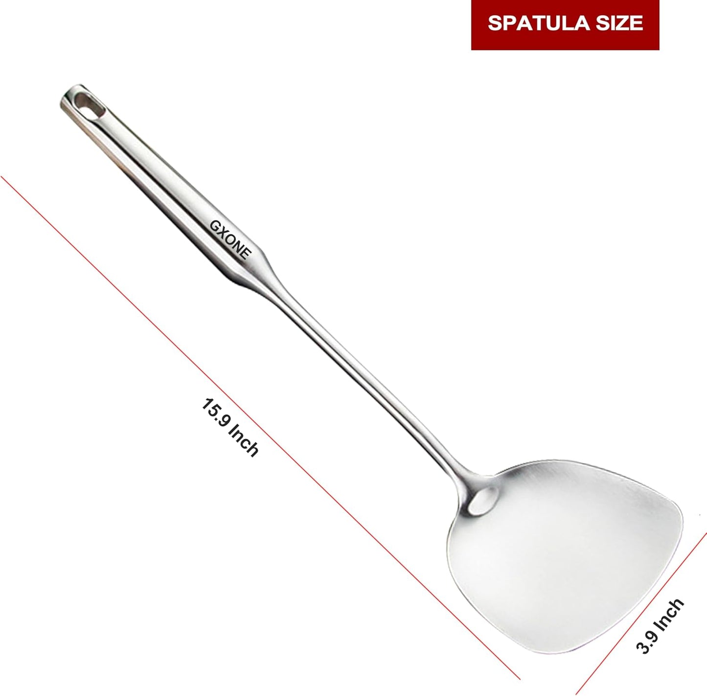 Slotted Spoon,304 Stainless Steel Skimmer Spoon with Heat Resistant Wooden Handle,Silver/15.8Inch