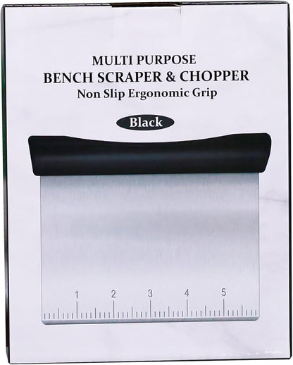 Upgraded 304 Stainless Steel Multi-Purpose Bench Scraper with Measurement Marks, Dishwasher Safe, Dough Cutter for Pizza, Bread and Cookie Dough Vegetable Chopper, Baking Supplies, Mint Green