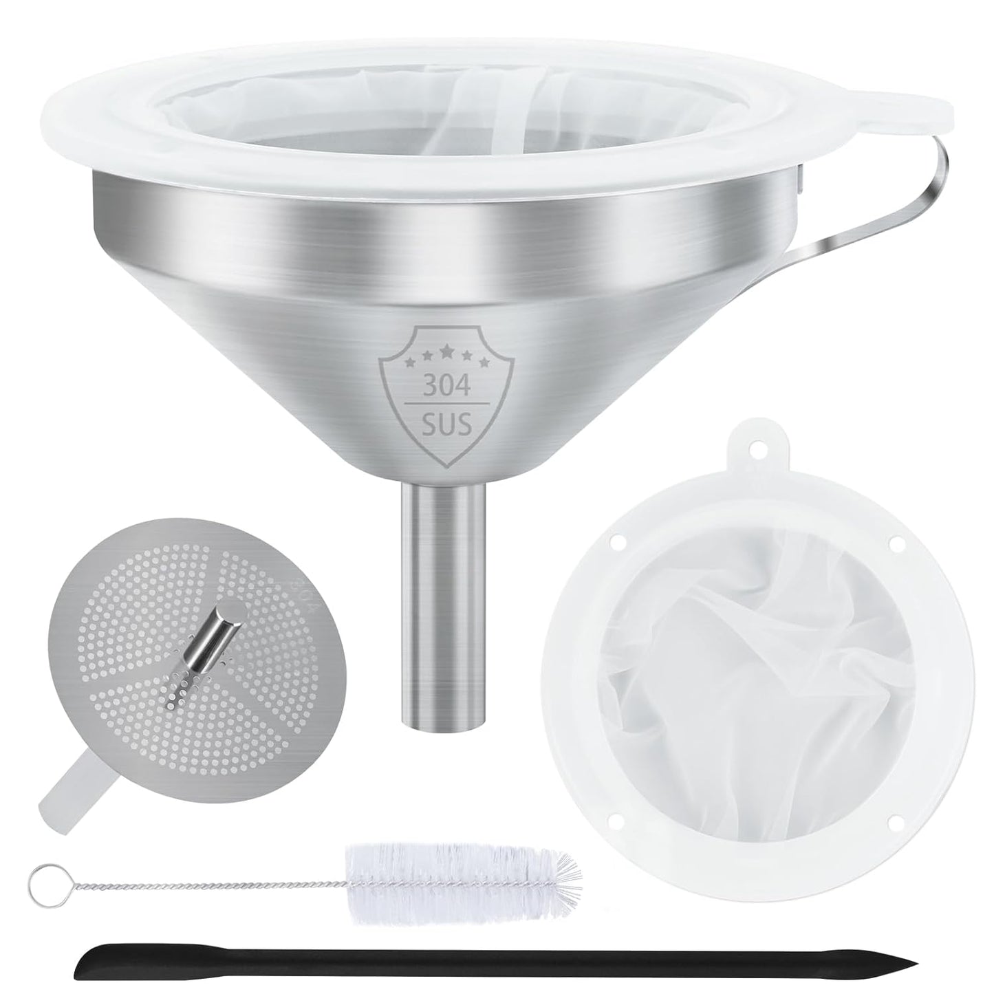 4 Pack Food-Grade Plastic Strainers, Filter Juice for Soybean Milk, Tea, Coffee, Honey Juices Wine and Liquid Transfer