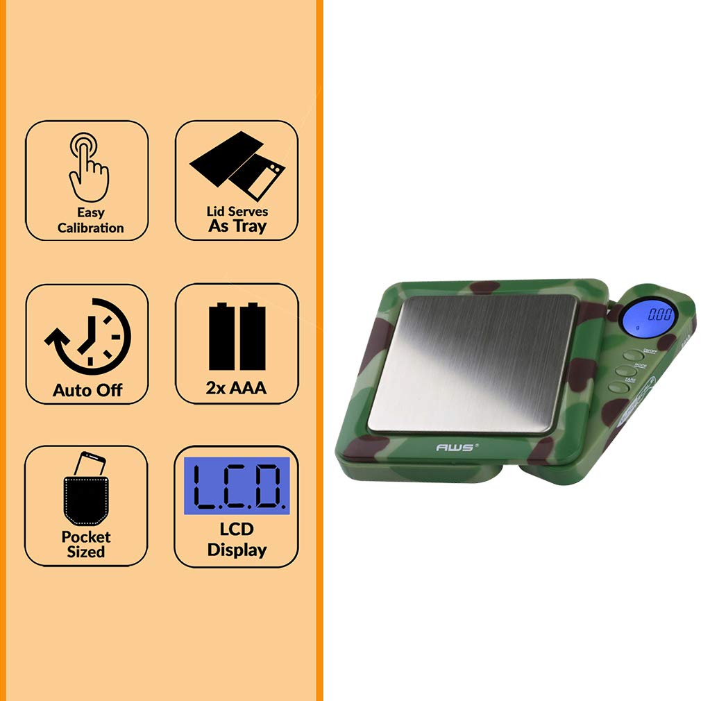 American Weigh Scales Blade Series Digital Pocket Gram Scale 1000g x 0.1g | Precision Mini Scale 0.1g Accuracy, Pocket Scale for Kitchen, Gold, Gems & Coin Scale, Smart Digital & Compact Scale