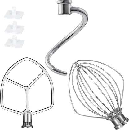 Flat Beater for KitchenAid 5-6 Quart Bowl-Lift Stand Mixer, Stainless Steel Paddle Attachments Fits for Kitchenaid Professional 5 Plus and 600 Seris Mixer, Mixing Accessories, Dishwasher Safe