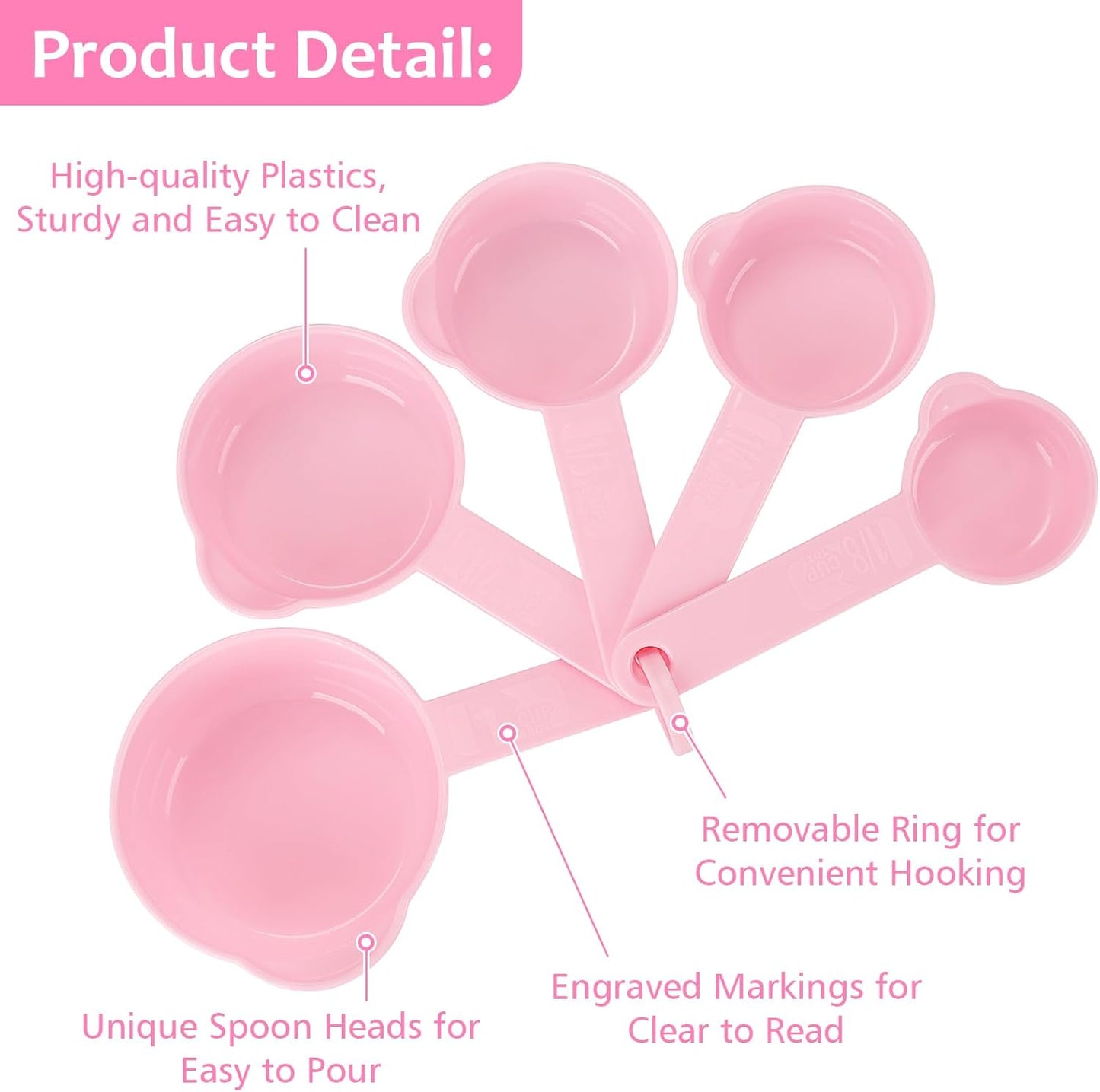 Accmor Measuring Cups & Spoons Set, Plastic Cooking Baking Tools Measuring Spoons Cups, 11 Piece Different Capacities Tablespoons Kitchen Gadgets Nesting Measure Sets for Dry Liquid Ingredients