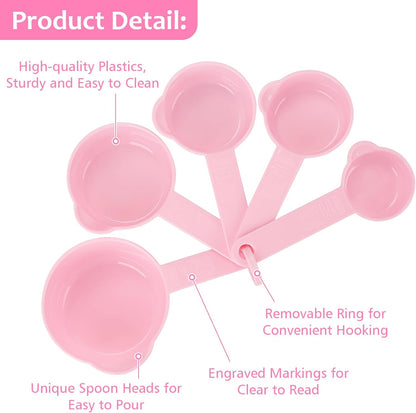 Accmor Measuring Cups & Spoons Set, Plastic Cooking Baking Tools Measuring Spoons Cups, 11 Piece Different Capacities Tablespoons Kitchen Gadgets Nesting Measure Sets for Dry Liquid Ingredients