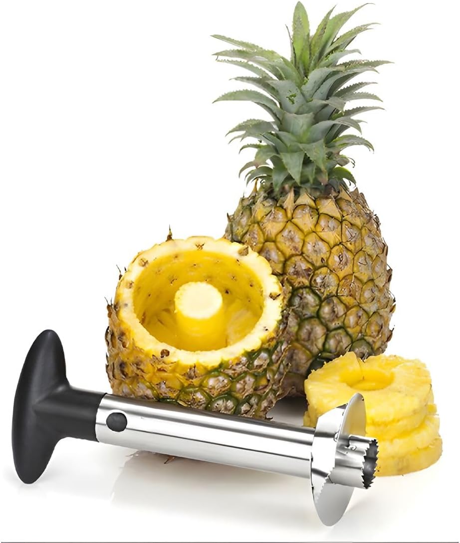 Pineapple Corer & Slicer-Stainless Steel Cutting Tool Pineapple Cutter and Core Remover-Sharp Blades & 3 in 1 Multi Functions