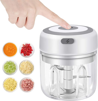 Electric Mini Garlic Chopper, 100ML Food Chopper Garlic Mincer USB, Portable Small Food Processor for Vegetables