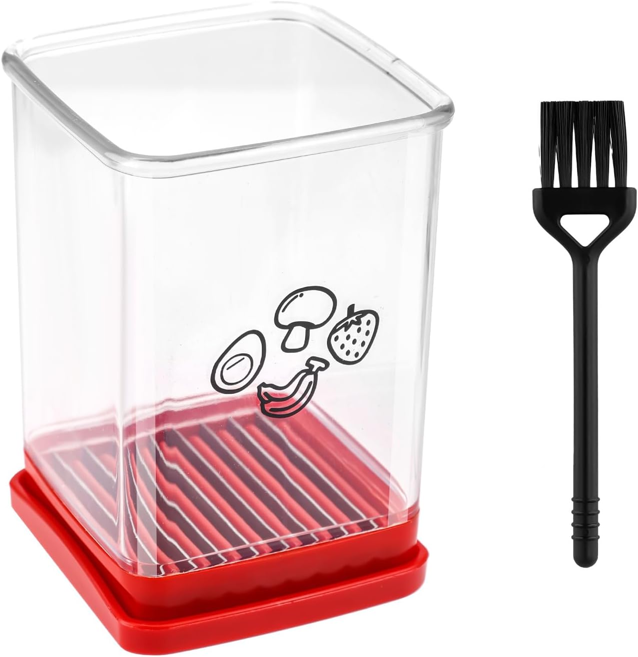 Cup Slicer Fruit, Fast Stainless Steel Vegetable Slicer Portable Strawberry Cutter with Cleaning Brush Handheld Slicing Tool Kitchen Cutting Gadget for Banana Egg Salad