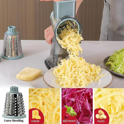 YOUCZON Rotary Cheese Grater Multi-Purpose Stainless Steel Cheese Shredder - Cheese Grater With Handle Effortless Grating of Carrots, Potatoes, Vegetables, and Fruits (Red)