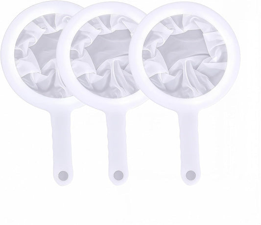 High Density Ultra-Fine Nylon Mesh Strainer Set - 3 in 1 (100/200/400 Micron) -Nylon Mesh, 100/200/400 Mesh for Coffee, Honey, Wine,Milk, Juice - Food Grade w/Non-Slip Handle & Hang Hole