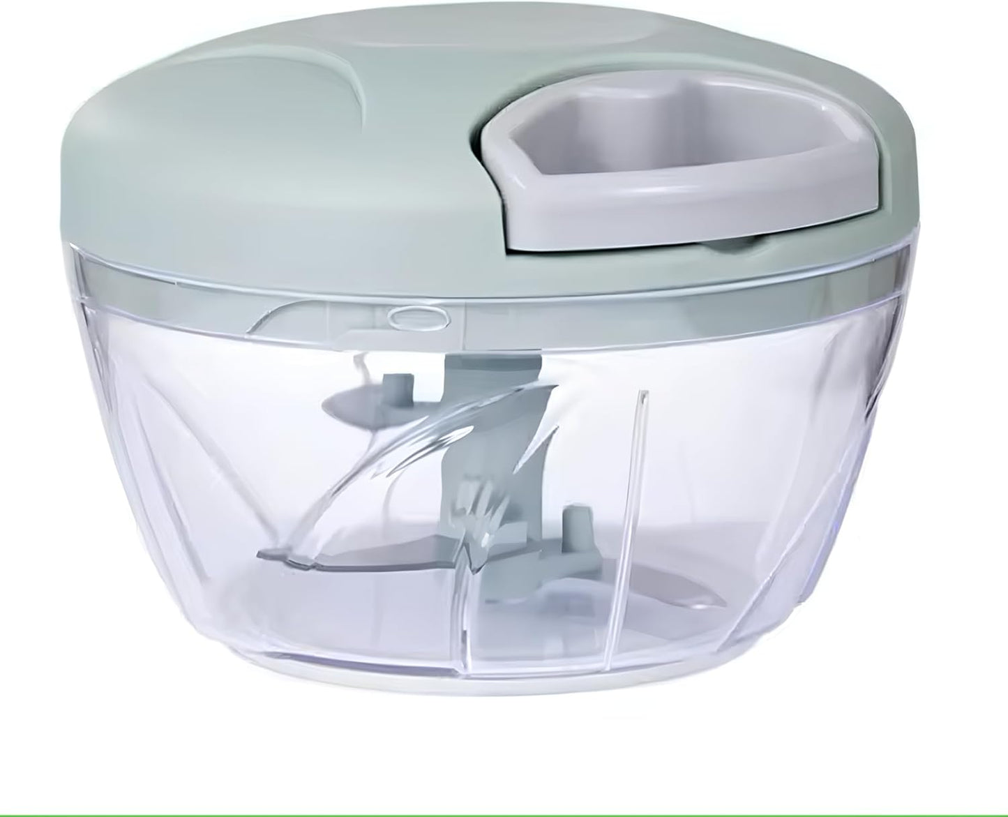 Manual Vegetable Cutter Chopper, Hand Pull String Fruit and Vegetable Chopper and Mincer, Stainless Steel Blades, BPA Free (Blue, 500ml)